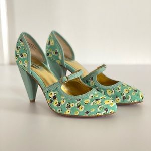 Mint Green Floral Rockabilly MaryJanes 195…
